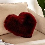 Il cuscino per la casa può essere lavato senza federa a forma di cuore, dimensioni: 40x50 cm (vino rosso)