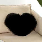 Il cuscino per la casa può essere lavato senza federa a forma di cuore, dimensioni: 40x50 cm (nero)