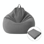 Lazy Sofa Bean Bag Chair Fodera in tessuto, dimensioni: 70x80cm (grigio scuro)