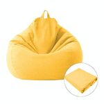 Lazy Sofa Bean Bag Chair Fodera in tessuto, dimensioni: 70x80cm (giallo)