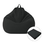 Lazy Sofa Bean Bag Chair Fodera in tessuto, dimensioni: 70x80cm (nero)
