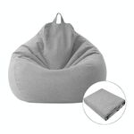 Lazy Sofa Bean Bag Chair Fodera in tessuto, dimensioni: 80x90cm (grigio chiaro)