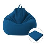 Lazy Sofa Bean Bag Chair Fodera in tessuto, dimensioni: 80x90cm (blu)