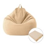 Lazy Sofa Bean Bag Chair Fodera in tessuto, dimensioni: 80x90cm (cachi)