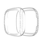 Per Fitbit Versa 3 / Versa Sense Single Row Plating Diamonds Case protettiva PC (trasparente)