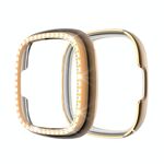 Per Fitbit Versa 3 / Versa Sense Single Row Plating Diamonds PC Caso protettivo (oro rosa)