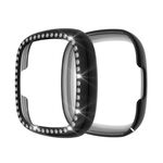 Per Fitbit Versa 3 / Versa Sense Single Row Plating Diamonds Case protettiva PC (nero)