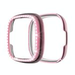Per Fitbit Versa 3 / Versa Sense Single Row Plating Diamonds Case protettiva PC (rosa)