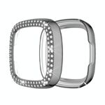 Per Fitbit Versa Versa 3 / Versa Sense Doppia Diamonds Diamonds Case protettiva PC (grigio)