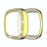 Per Fitbit Versa Versa 3 / Versa Sense Doppia row placcatura Diamonds Case protettiva PC (Golden)