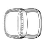 Per Fitbit Versa 3 / Versa Sense Doppia row placcatura Diamonds Case protettiva PC (argento)