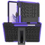 Per Samsung Galaxy Tab S7 Lite T730 / T735 & S7 + T970 / T935 & S7 + T970 / T976B Trama pneumatico TPU antiurto TPU + custodia protettiva PC con supporto (viola)