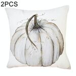 2 pezzi di zucca di Halloween breve peluche decorazione federa super morbida senza nucleo del cuscino (zucca bianca)