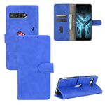 Per ASUS ROG Phone 3 ZS661KS Tinta unita Pelle Feel Fibbia magnetica Flip orizzontale Custodia in pelle PU con supporto, slot per schede e portafoglio (blu)