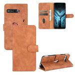 Per ASUS ROG Phone 3 ZS661KS Tinta unita Pelle Feel Fibbia magnetica Flip orizzontale Custodia in pelle PU con custodia, slot per schede e portafoglio (marrone)