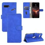 Per ASUS ROG Phone II ZS660KL Tinta unita Pelle Feel Fibbia magnetica Flip orizzontale Custodia in pelle PU con supporto, slot per schede e portafoglio (blu)
