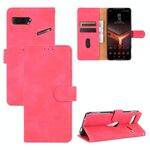Per ASUS ROG Phone II ZS660KL Tinta unita Pelle Feel Fibbia magnetica Flip orizzontale Custodia in pelle PU con supporto, slot per schede e portafoglio (rosa rossa)