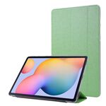 Per Samsung Galaxy Tab S8 / GALAXY TAB S7 / T870 Struttura in seta Custodia in cuoio orizzontale a tre volte con supporto e penna slot (verde)