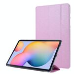 Per Samsung Galaxy Tab S8 + / Tab S8 Plus / TAB S7 FE / TAB S7 + / T970 Texture di seta Tre volte in pelle orizzontale in pelle orizzontale con supporto e penna slot (rosa)