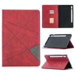 Per Samsung Galaxy Tab S8 / GALAXY TAB S7 T870 Rhombus Texture in pelle orizzontale flip magnetico in pelle con supporto e slot per schede (rosso)