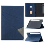 Per Samsung Galaxy Tab S8 / GALAXY TAB S7 T870 Rhombus Texture in pelle orizzontale flip in pelle magnetica con supporto e slot per schede (blu scuro)