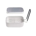 Outdoor Travel Camping Camping Lunch Box Portable Lunch box in alluminio pieghevole Retro Lunch Box Small, Stile: Lunch Box e Steaming Rack