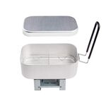 Outdoor Travel Camping Camping Lunch Box Portable Lunch Box in alluminio pieghevole Retro Lunch Box Small, Stile: Lunch Box e Steaming Rack e Stufa pieghevole
