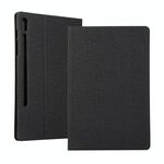 Per Samsung Galaxy Tab S8 + / TAB S8 PLUS / TAB S7 FE / TAB S7 + / T970 Texture Text Struttura orizzontale flip custodia in pelle PU con supporto (nero)
