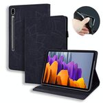Per Samsung Galaxy Tab S8 / Galaxy Tab S7 Struttura di vitello Struttura in pelle orizzontale in gita in pelle orizzontale con supporto e slot per schede e fotogrammi fotografici (nero)