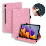 Per Samsung Galaxy Tab S8 + / TAB S8 PLUS / TAB S7 FE / TAB S7 + Custodia in pelle orizzontale in pelle orizzontale in rilievo con supporto e carta Slot e cornice fotografica (rosa)