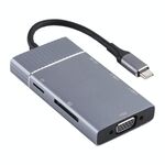 7 in 1 Dual USB 3.0 + TF / SD + HDMI / VGA + Jack da 3,5 mm + Dock station USB-C multifunzione Type-C / USB-C