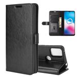 Per Alcatel 3X 2020 R64 Custodia protettiva a vibrazione orizzontale singola con supporto e slot per schede, portafoglio e cornice per foto (nero)