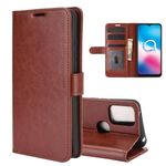 Per Alcatel 3X 2020 R64 Custodia protettiva a vibrazione orizzontale singola con supporto e slot per schede, portafoglio e cornice per foto (marrone)