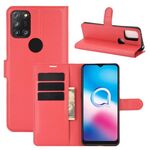 Custodia protettiva flip orizzontale per Alcatel 3X 2020 Litchi Texture con supporto, slot per schede e portafoglio (rosso)