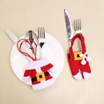 3 set Decorazioni per la tavola di Natale Copri coltelli e forchette natalizi Copri posate natalizie per piccoli vestiti (bottone di stoffa)