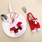 3 set Decorazioni per la tavola di Natale Copri coltelli e forchette natalizi Copri posate natalizie per piccoli vestiti (bottone in plastica)