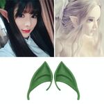 10 paia di puntelli per cosplay di orecchie di lattice di elfo di Halloween, dimensioni: 10 cm (verde)