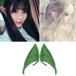 10 paia di puntelli cosplay per orecchie in lattice di elfo di Halloween, dimensioni: 12 cm (verde)