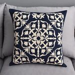 Fodera per cuscino con ricamo in cordoncino di cotone senza anima, dimensioni: 50x50 cm (blu)
