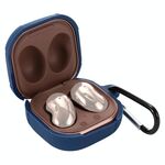 Custodia protettiva per auricolari in silicone anticaduta con gancio per Samsung Galaxy Buds Live/ Buds2 / Buds Pro / Buds2 Pro (blu scuro)