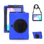 Per Samsung Galaxy Tab Active Pro T540 / T545 / Tab Active4 Pro Custodia protettiva in silicone colorato antiurto + PC con supporto e cinturino per impugnatura (blu)