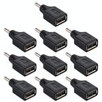 Connettore adattatore da 10 PC da 3,5x1,35 mm maschio a USB femmina