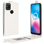 Per Alcatel 3X 2020 R64 Custodia protettiva in pelle con vibrazione verticale singola con slot per schede e cornice per foto (bianca)