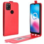Per Alcatel 3X 2020 R64 Custodia protettiva in pelle con vibrazione verticale singola con slot per schede e cornice per foto (rosso)