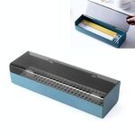 Scatola portaoggetti per bacchette con separatore di scarico in plastica antipolvere per cucina domestica (blu)