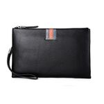 Pochette casual in pelle da uomo, portamonete intelligente antifurto e anti-smarrimento in pelle, misura: grande