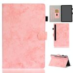 Per Samsung Galaxy Tab S8 / GALAXY TAB S7 11.0 T870 Custodia in pelle di tessuto in tessuto in marmo con staffa e carta Slot & Slot a penna e slot antiscivolo (rosa)