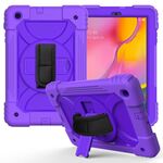 Per Samsung Galaxy Tab A 10.1 (2019) T510 / T515 Custodia combinata antiurto PC + silicone con supporto e tracolla e tracolla (viola + viola)