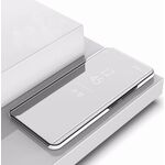 Per Sony Xperia 10 Plus Plated Specchio in pelle orizzontale in pelle flip con supporto (argento)