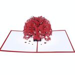 Biglietto d'auguri tridimensionale albero d'acero Biglietto d'auguri Biglietto d'auguri foglia d'acero rossa 3d